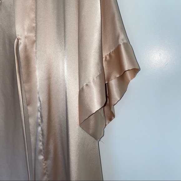 Silky Sheen Short Satin Robe Kimono M/L Gold - Picture 5 of 8